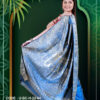 Royal Blue Baluchari Silk Saree Side