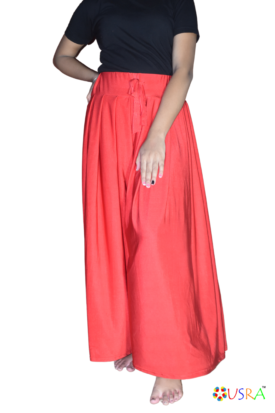 Red Palazzo Pants for Women USRA