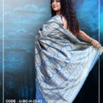 Baluchari Silk Saree - Blue- Back