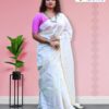 White Kantha Stitch Saree Side 05